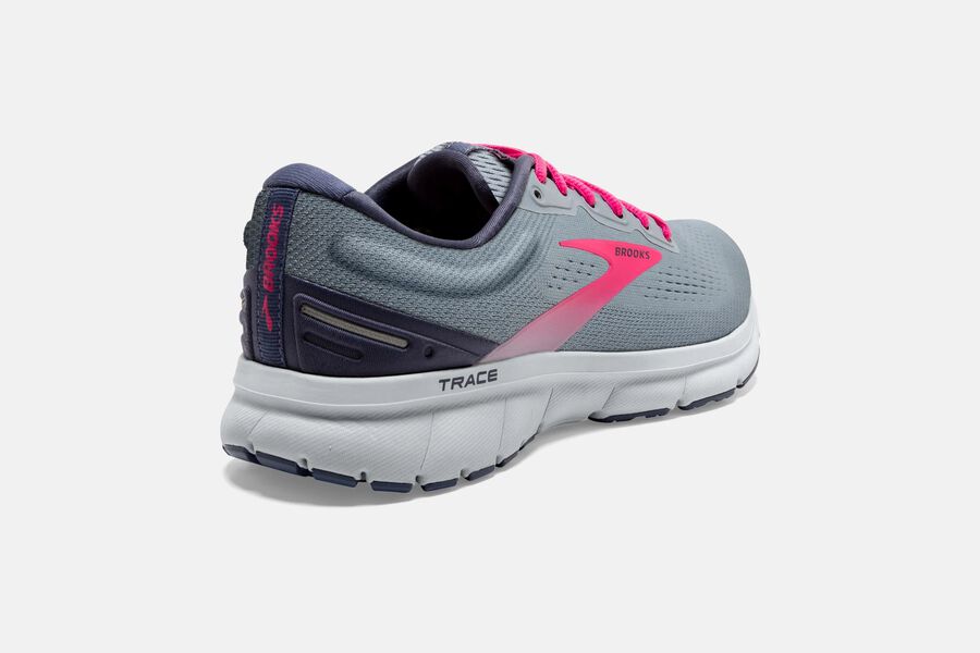 Brooks Trace Road Running Shoes Womens - Grey/Pink - QGZKR-6497